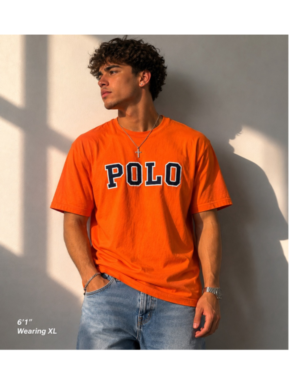 Polo Ralph Lauren Orange Logo T-Shirt Men’s XL Bright Orange Spellout Tee